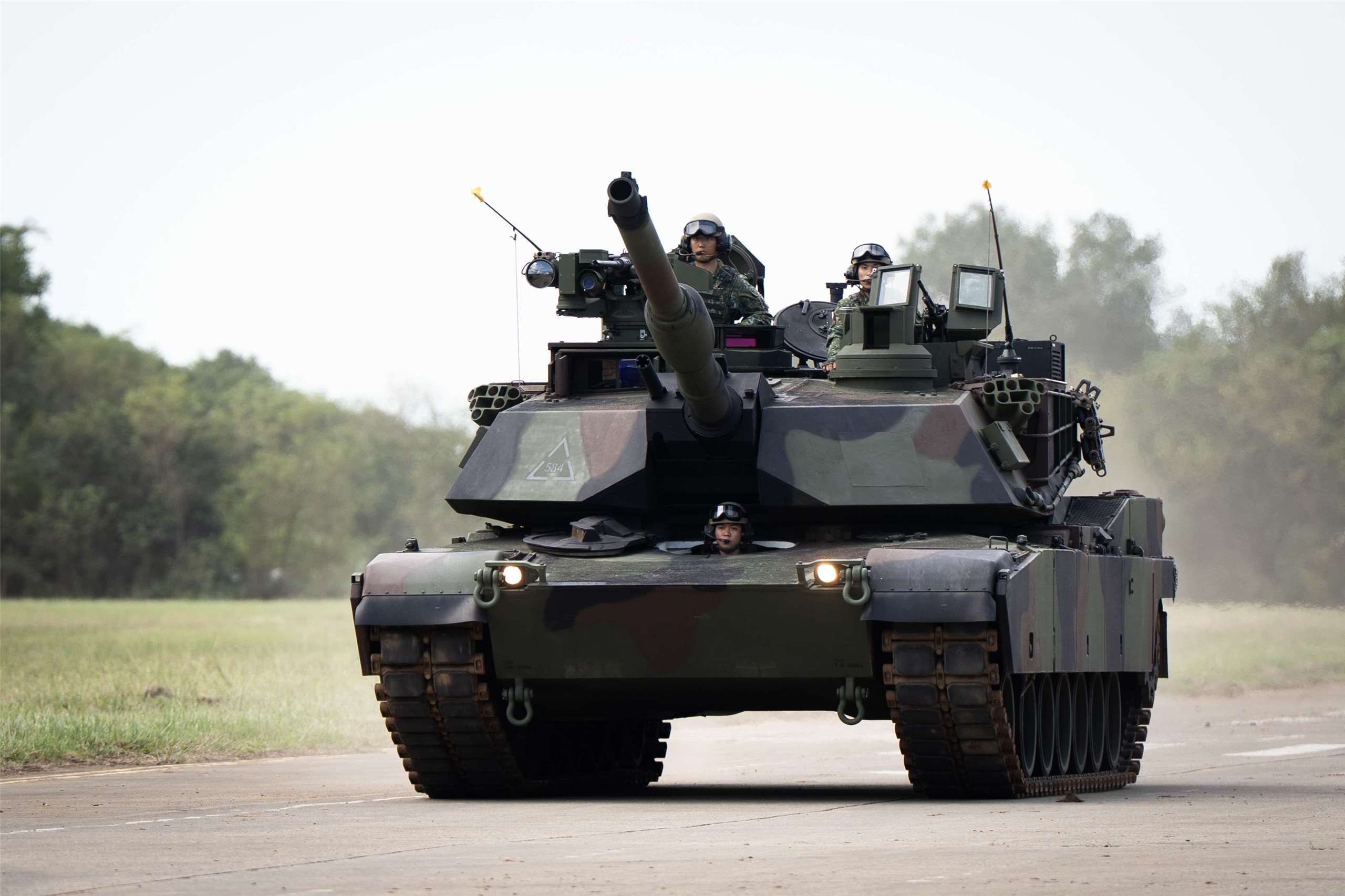 圖為陸軍584旅M1A2T戰車。資料照片。(楊仁翔 攝)