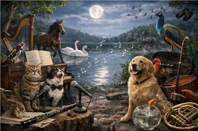 月光下的動物音樂派對