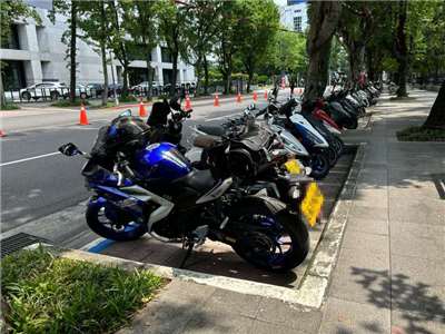 台北市機車與大型重機共用格位4月6日起擴大實施。中央社資料照片。