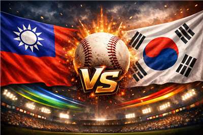 台韓大戰8日上午登場，台灣隊力拚晉級。(AI生成圖)