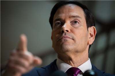 美國國務卿盧比歐(Marco Rubio)2日在國會接受媒體採訪。