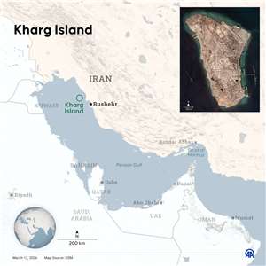 伊朗的哈爾克島(Kharg Island)為伊朗重要原油出口據點。(AFP)