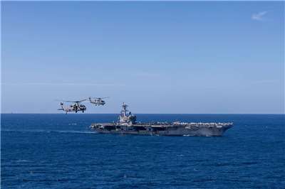 美國航空母艦「喬治布希號」(USS George H.W. Bush)。 (圖:FB/USSGeorgeHWBush)