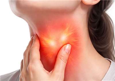 喉嚨痛示意圖。(AI生成圖)