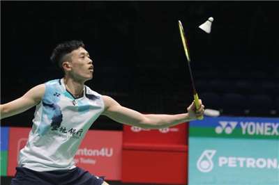 台灣羽球好手林俊易。中央社資料照片。
