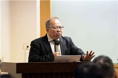 安全台灣學會理事長楊太源12日表示，中共2026年的軍費高達新台幣8.7兆，已達台灣的11倍，呼籲國人應支台灣國防建設。(楊仁翔 攝)