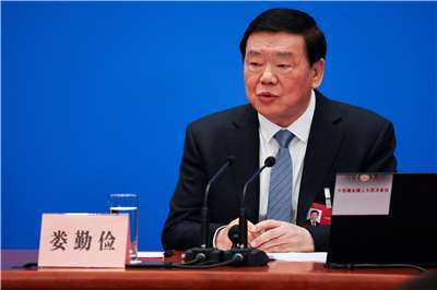 中國全國人民代表大會將於5日召開年度會議，大會發言人婁勤儉4日在記者會上發言。 