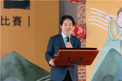 「第59屆竹東天穿日台灣客家山歌比賽」7日在客家戲曲公園熱鬧開幕，賴清德總統應邀開幕致詞。(總統府提供)