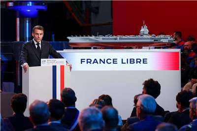法國總統馬克宏18日公布新一代航空母艦命名為「自由法國」（France libre）。