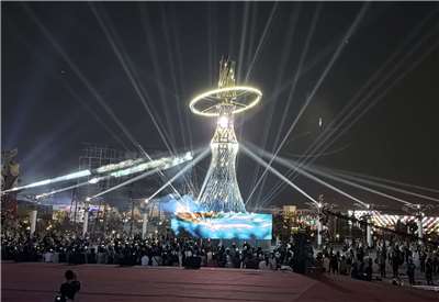 2026台灣燈會2日晚間試燈。(吳琍君攝)