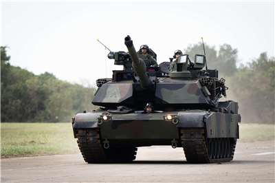 圖為陸軍584旅M1A2T戰車。資料照片。(楊仁翔 攝)