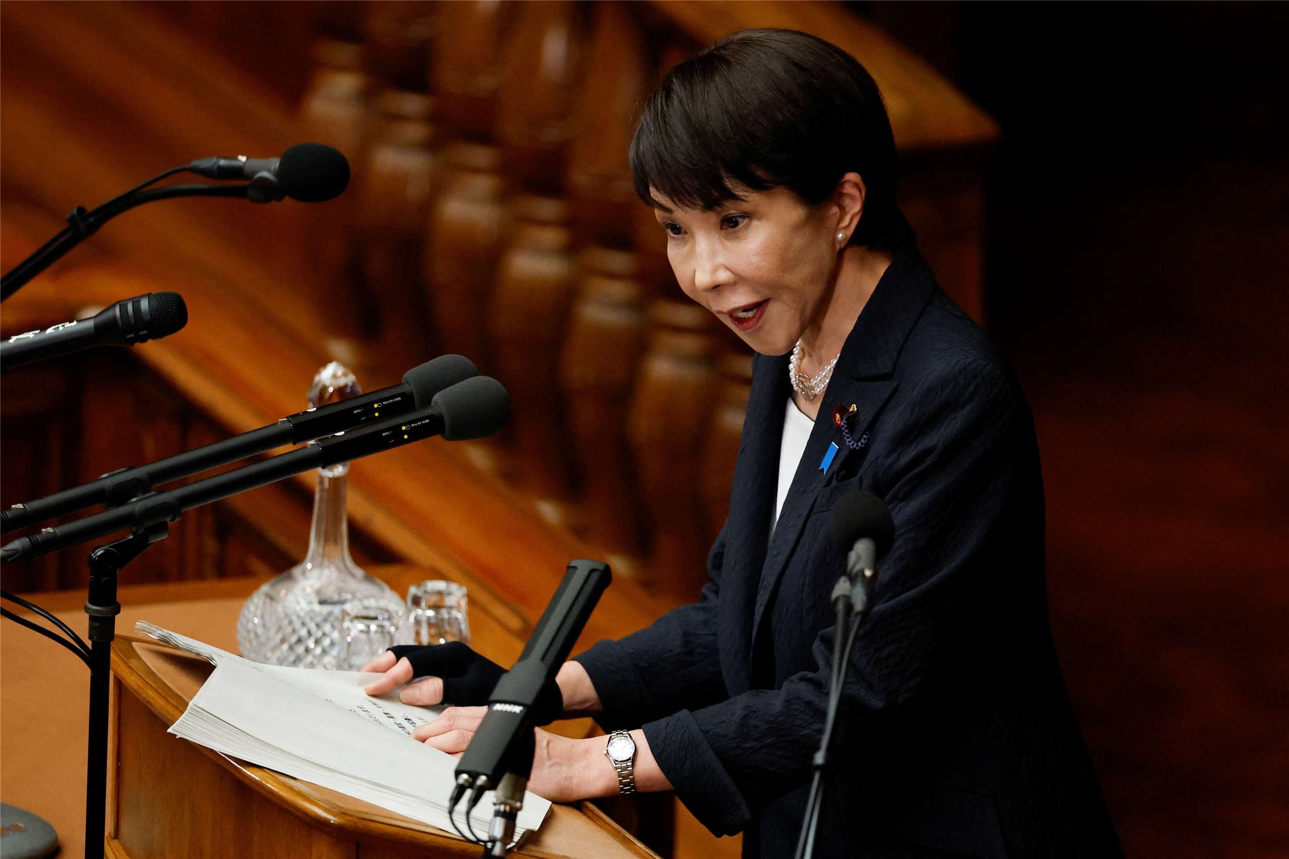 中東局勢推升能源價格，日本首相高市早苗(圖)表示，不排除要求節電。