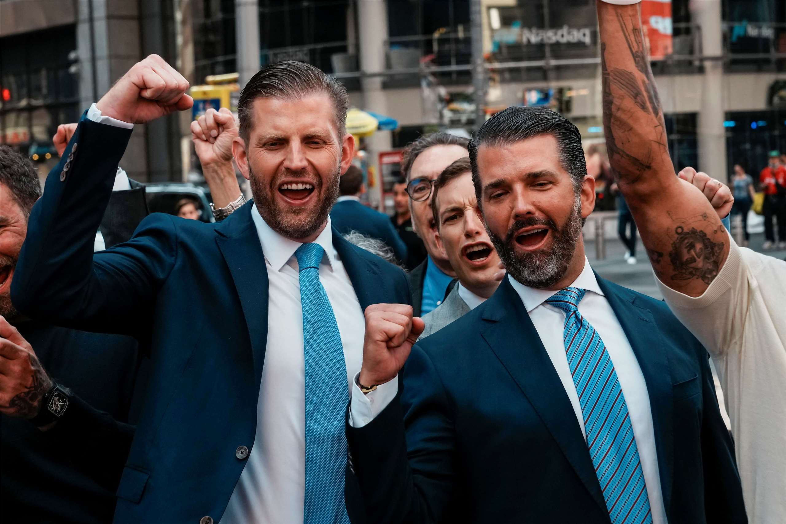美國 川普的兩個兒子，艾瑞克．川普(Eric Trump)(左)和小唐納．川普(Donald Trump Jr)(右)。資料照片。