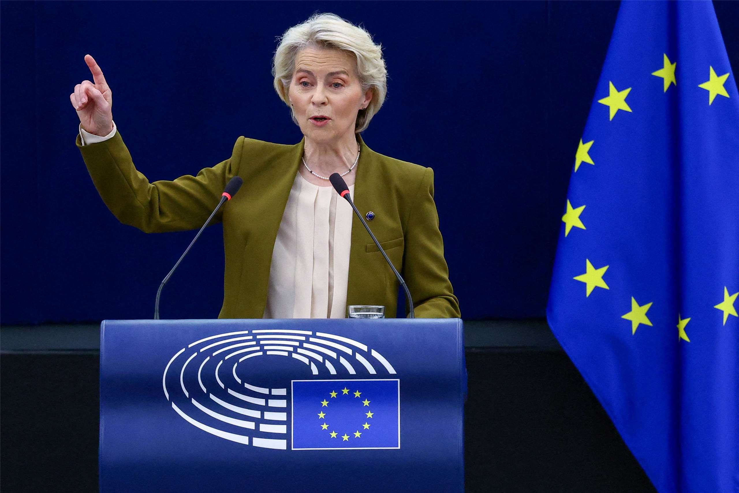 歐盟執行委員會主席范德賴恩(Ursula von der Leyen)(圖)表示，匈牙利選舉結果使歐盟變得更加強大和更團結。資料照。