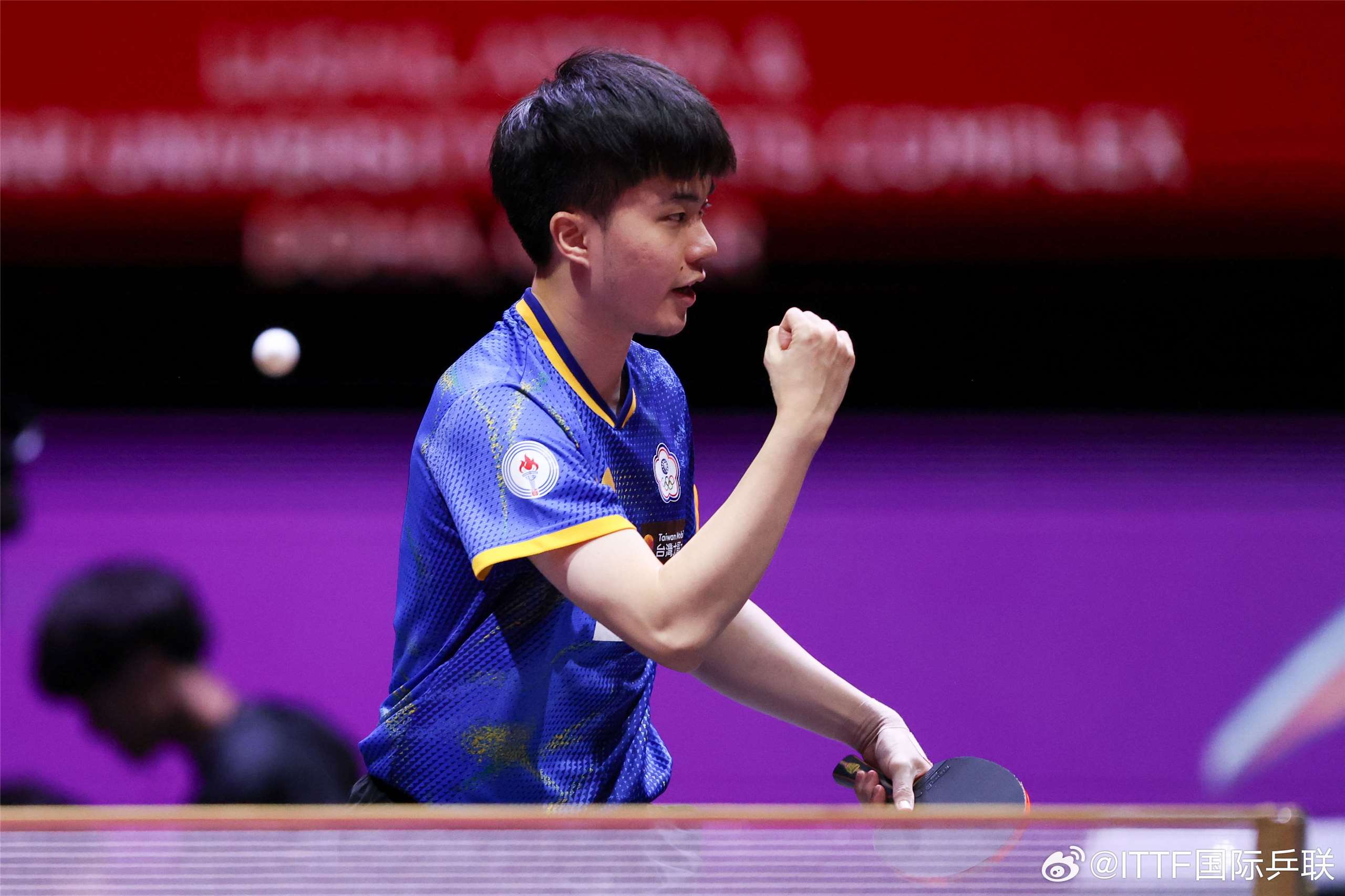 桌球一哥林昀儒今天(3日)在國際桌球總會(ITTF)桌球世界盃16強淘汰賽首戰，擊敗中國新秀溫瑞博，順利晉級8強。資料照片。(ITTF官網)