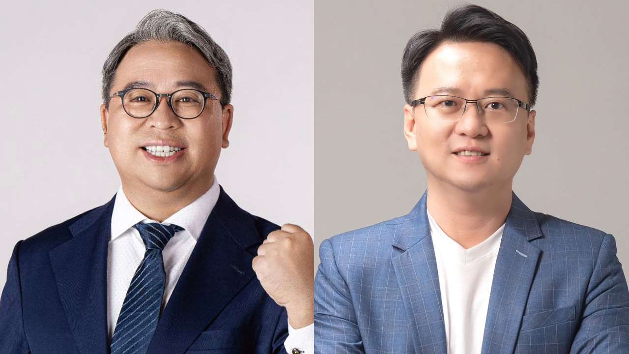民進黨選對會14日召開會議，拍板前法務部次長黃世杰(左)參選桃園市長，以及徵召前立委莊競程(右)出戰新竹市長。資料合成照。(翻攝黃世杰、莊競程臉書)