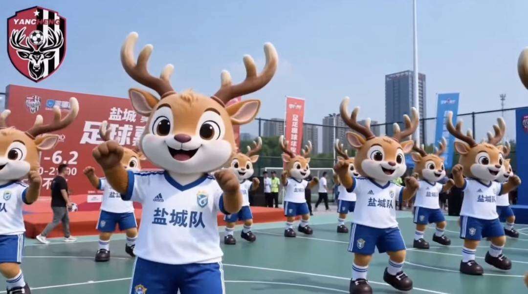 鹽城以麋鹿為吉祥物。(圖：本文作者提供/源自微信公眾視頻號)