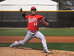 林盛恩本季開始專任先發投手，首場1A出賽，表現穩健。資料照片。
