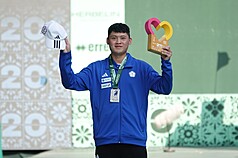 台灣好手「湯包」湯智鈞（圖）13日在墨西哥舉行的
射箭世界盃普艾布拉站獲得反曲弓個人銀牌。（中華
民國射箭協會提供）