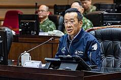 國防部長顧立雄宣布漢光電腦兵推演習結束。（國防部提供）