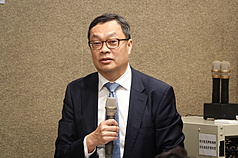 外交部政務次長陳明祺25日於第一期安倍政經塾開塾式致詞。
