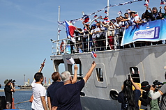 菲律賓南海倡議團體「這是我們的」聯盟，30日啟程前往中業島，準備向島上居民、漁民提供補給品，以和平方式宣示主權。（民團這是我們的提供）