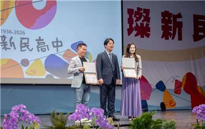 總統出席台中市新民高中90週年校慶慶祝大會。(總統府flickr)