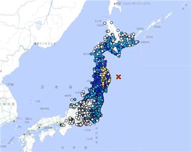 日本20日發生最大震度5強地震，海嘯注意報已全面解除。(圖:日本氣象廳)