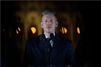 匈牙利反對黨候選人馬格雅（Peter Magyar）(圖)12日贏得國會大選，結束奧班(Viktor Orban)長達16年的執政。資料照片。 