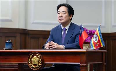 儘管受到中國阻撓無法親自訪問史瓦帝尼，但賴清德總統仍以影片並全程以英文演說，表達感謝史瓦帝尼挺台。(總統府提供)