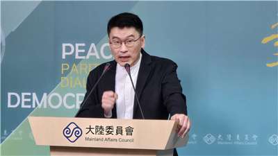 陸委會副主委梁文傑23日主持陸委會例行記者會。(陳國維 攝)