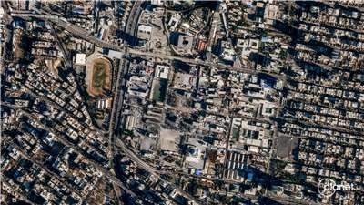 衛星影像顯示伊朗執法司令部（FARAJA）位於伊朗德黑蘭。攝於2026年3月3日，正值美以衝突期間。(圖：Planet Labs PBC)