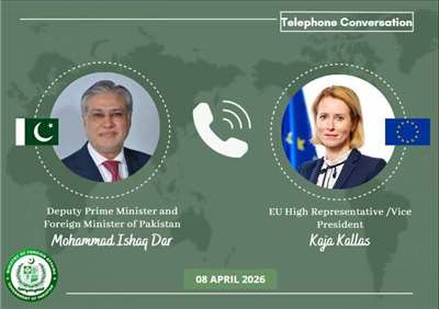 歐盟外交與安全政策高級代表卡拉斯(Kaja Kallas)8日在社群平台X發文表示，她已與巴基斯坦外交部長達爾(Mohammad Ishaq Dar)通話，並指出由於戰爭的根本原因尚未解決，調解的大門必須保持開放。(X@ForeignOfficePk))