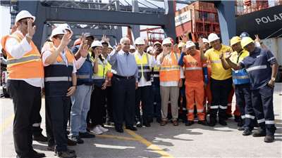 巴拿馬總統穆里諾9日視察巴爾博亞港(Balboa Port)。 (圖:X@JoseRaulMulino)