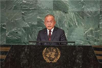 馬紹爾群島共和國參議員暨前總統柯布亞(David Kabua)8日在美國檀香山辭世，享壽74歲。資料照。(UN Photo/Cia Pak)