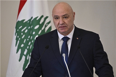 黎巴嫩以色列下週華府和談，圖為黎巴嫩總統奧恩(Joseph Aoun)。資料照。