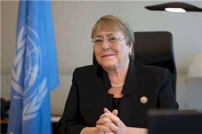 角逐聯合國祕書長的人選之一、智利前總統巴舍萊(Michelle Bachelet)。資料照。(UN Photo / Jean-Marc Ferré)