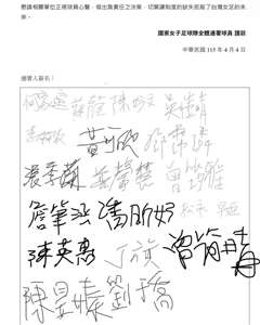 台灣女足7日在社群平台上PO出全員陳情書，要求撤換總教練並重組教練團。(FB@臺灣女子足球員工會)