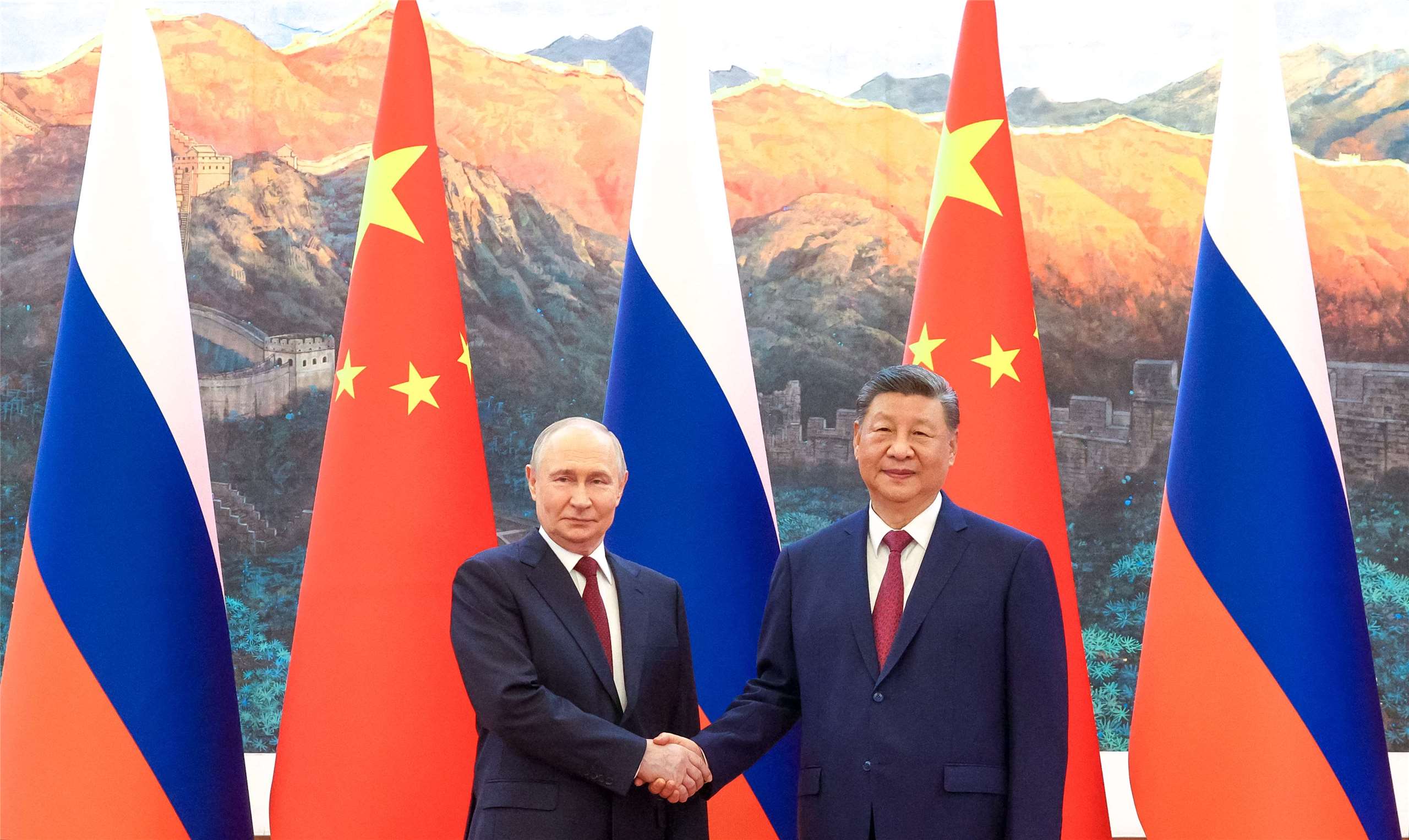 中國國家主席習近平20日在北京和俄羅斯總統普丁(Vladimir Putin)舉行會談。