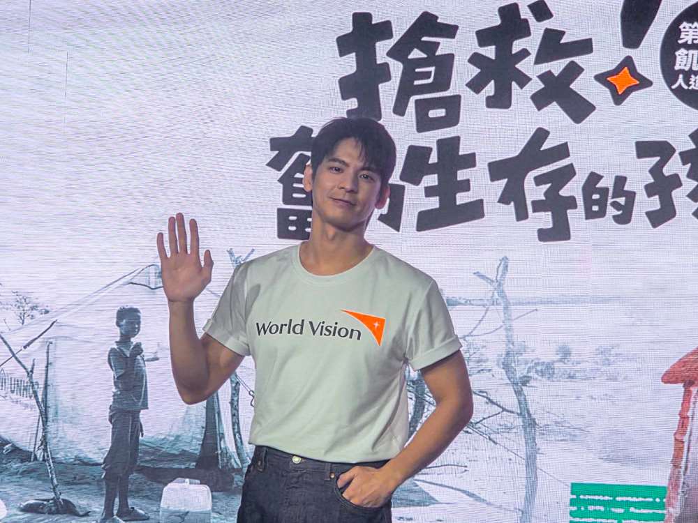 林柏宏22日以台灣世界展望會代言人身分出席第37屆「飢餓三十」啟動記者會，呼籲外界一起伸出援手，陪伴受戰亂、氣候與災害影響的孩子重新找回生活與希望。(江昭倫 攝)