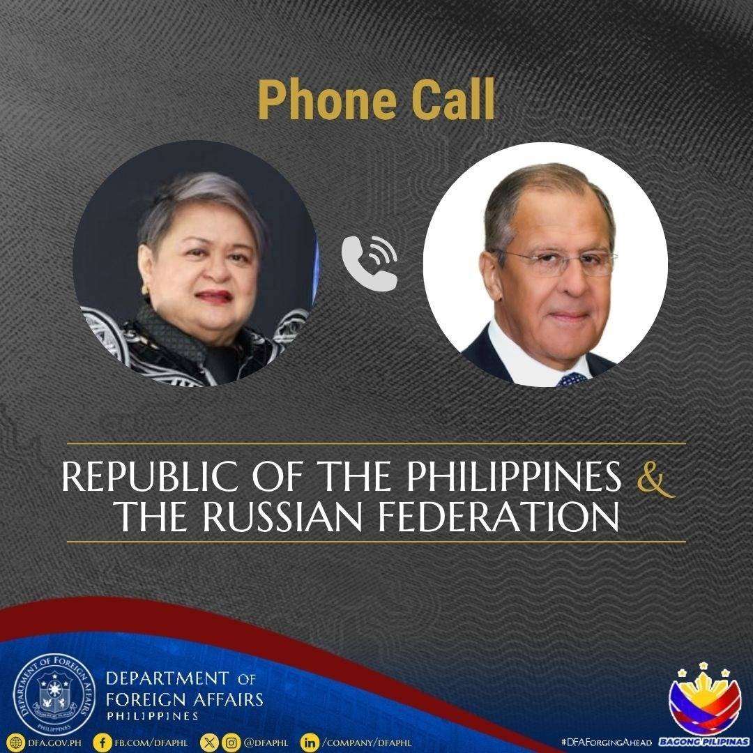 菲律賓外交部長拉薩洛(Maria Theresa Lazaro)在X上發文表示，她與俄羅斯外交部長拉夫羅夫(Sergey Lavrov)通話，討論在喀山舉行的東協峰會。(圖:X@SecLazaro)