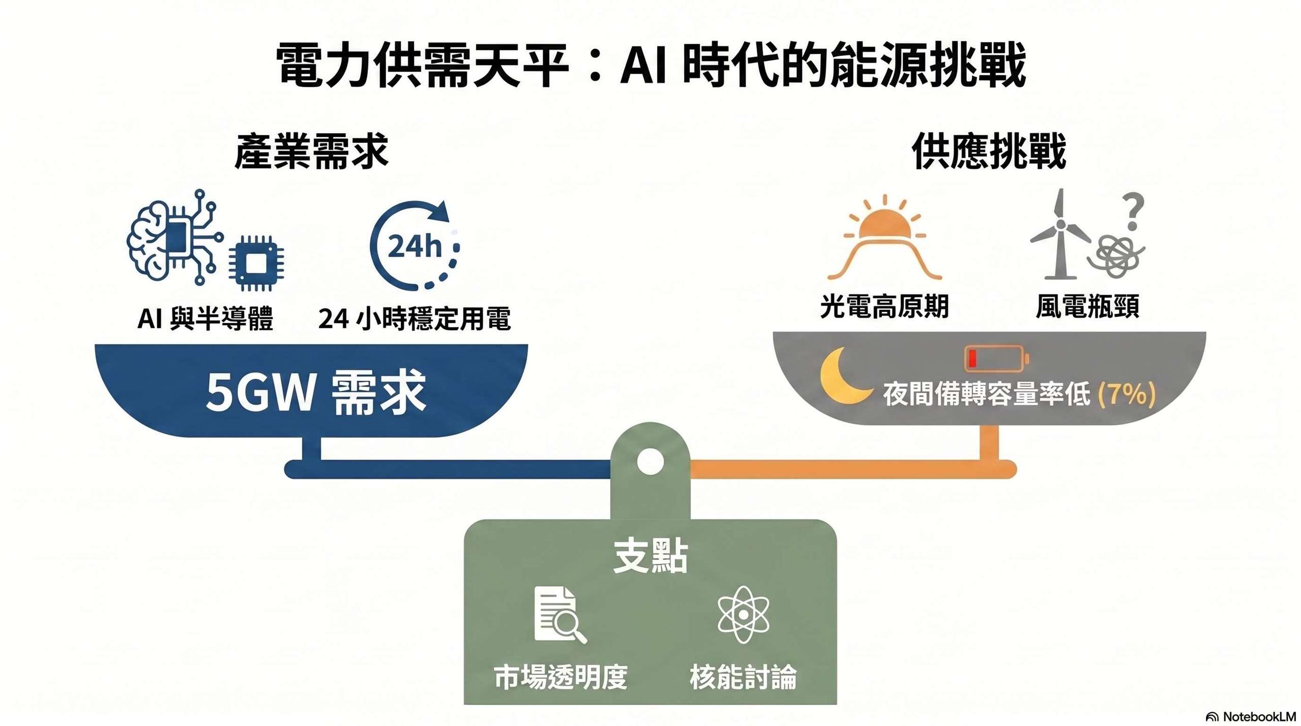 Ai示意圖：電力供需與挑戰