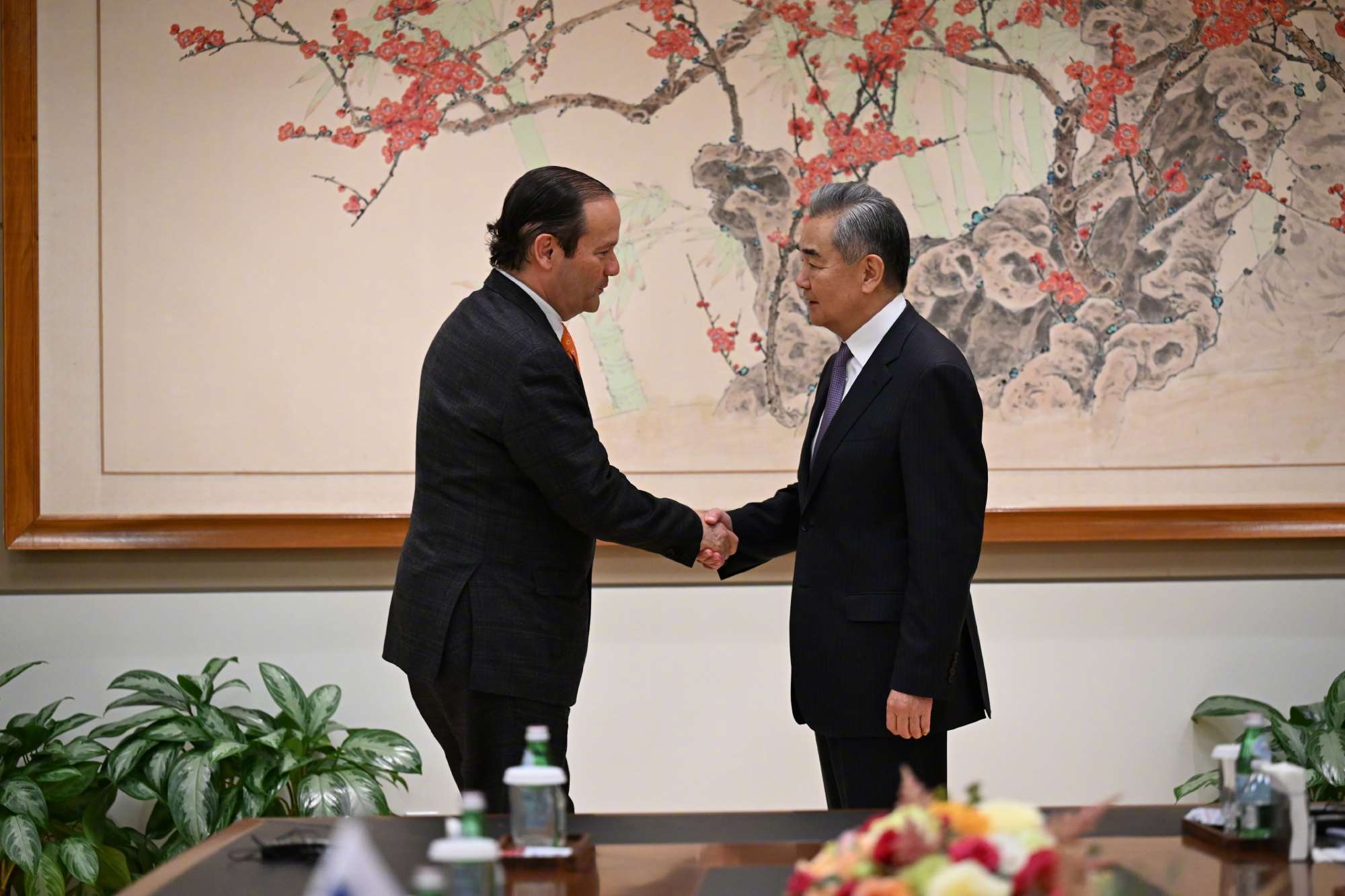 中國外交部長王毅美東時間26日在紐約會見巴拿馬外長艾查(Javier Martinez-Acha)。 (圖:中國外交部)