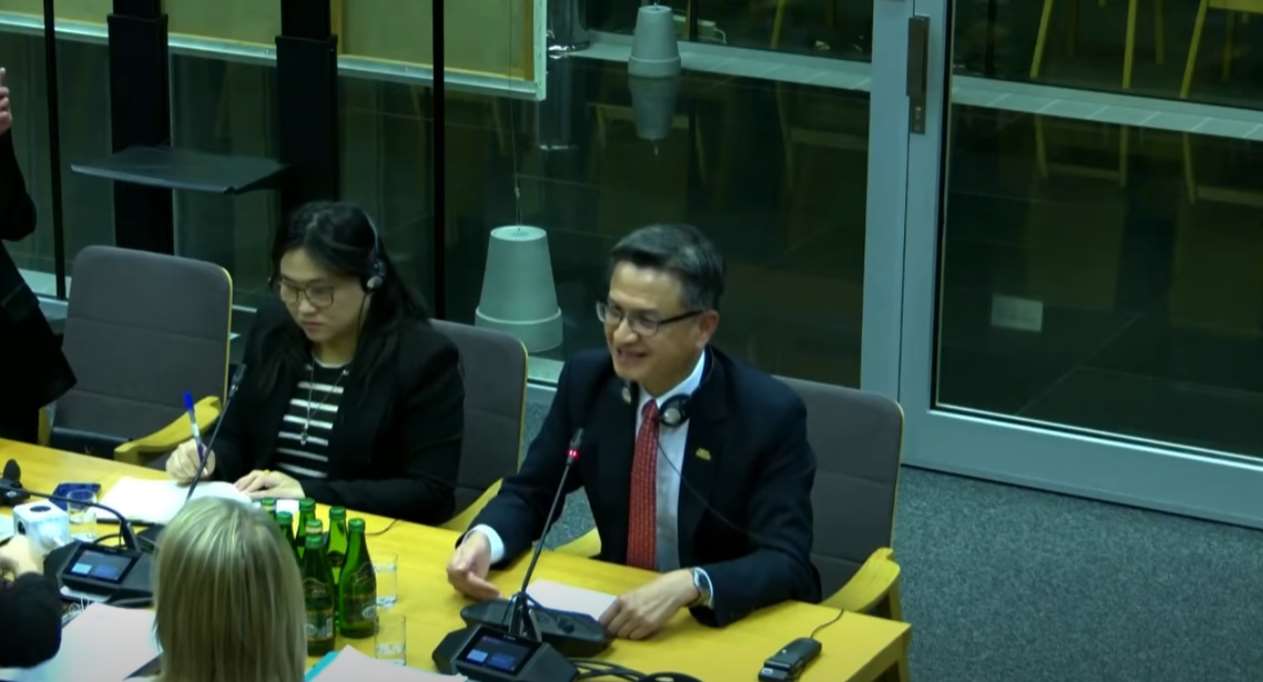駐波蘭代表劉永健12日受波蘭眾議院(Sejm)邀請，出席歐盟委員會轄下的「能源轉型次級委員會」會議。(翻攝駐波蘭台北代表處臉書)