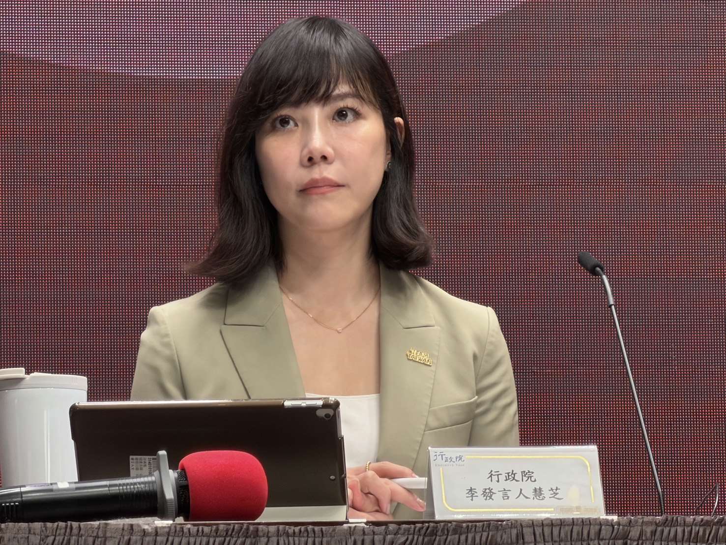 行政院發言人李慧芝。(鄭佑漢 攝)