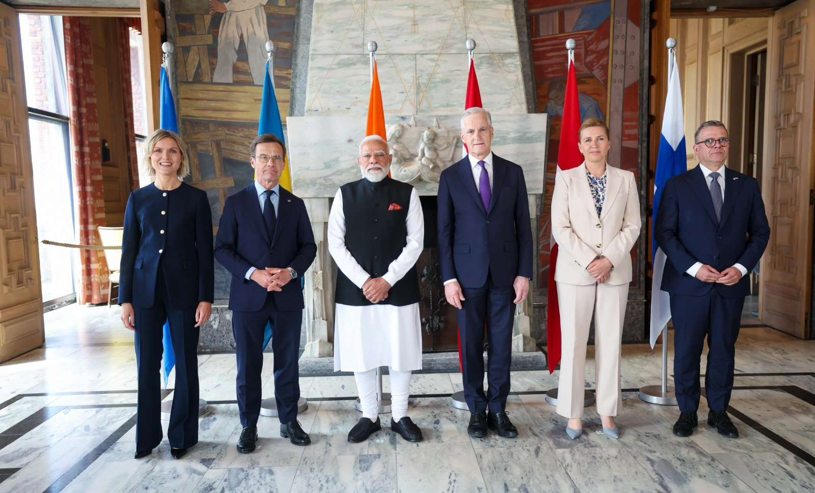 印度總理莫迪(Narendra Modi)18日到訪挪威，並於19日出席在奧斯陸(Oslo)舉辦的第3屆北歐印度高峰會(Nordic-Indian Summit)。 (圖:X@narendramodi)