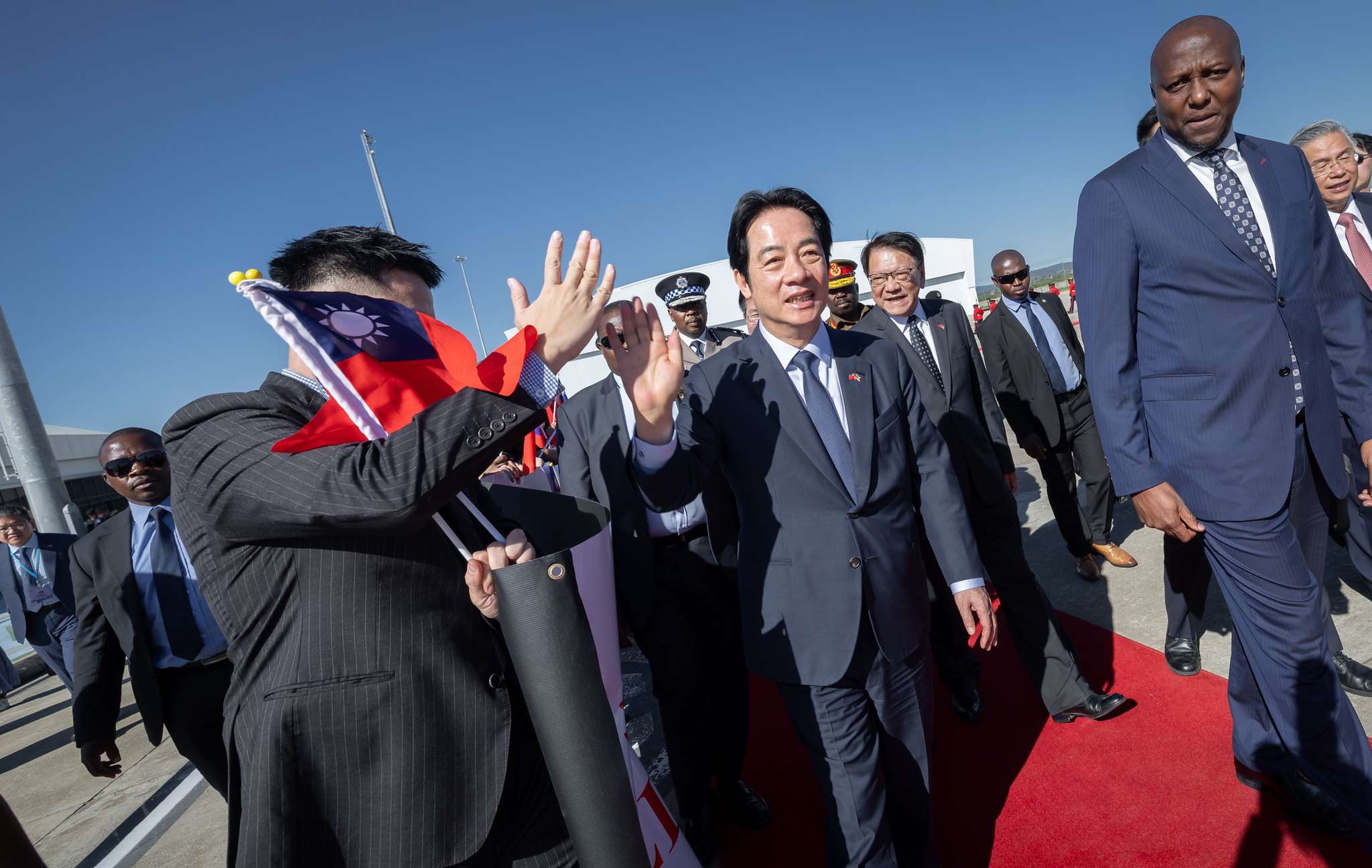 賴清德總統2日抵達非洲友邦史瓦帝尼進行國是訪問。(圖：總統府提供)
