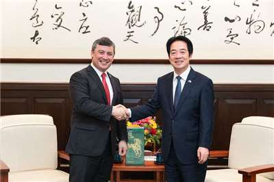 賴清德總統20日接見「加國聯邦保守黨影子外長莊文浩」。(總統府提供)