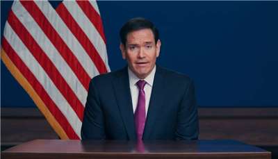 美國國務卿盧比歐(Marco Rubio)(圖)將訪問梵蒂岡，緩和川普總統和教廷緊張關係。資料照片。(X@WhiteHouse)