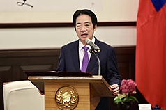 賴清德總統28日下午在總統府接見「民主合作論壇」訪賓。